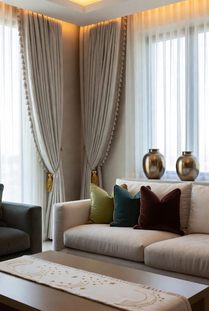 Dubai living room decorated for Ramadan