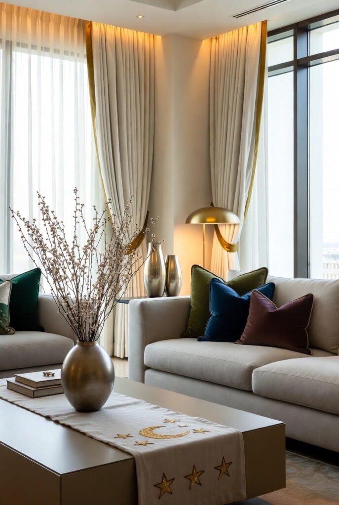 Dubai living room decorated for Ramadan