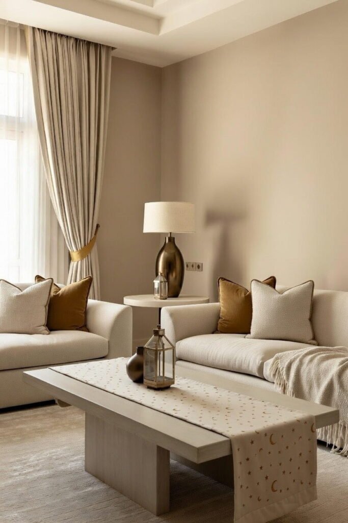 Dubai living room decorated for Ramadan